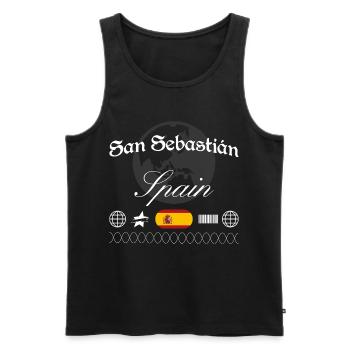 San Sebastián Spanien Streetwear Reise Souvenir - Männer Premium Bio Tank Top - Schwarz - Vorne - Michal (187cm)