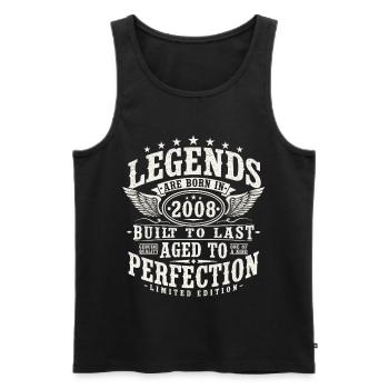 Anniversaire vintage Born Legends 2008 - Débardeur bio Premium Homme - noir - Devant - Michal (187cm)