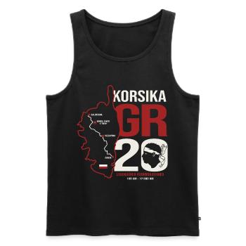 GR20 Finisher Korsika Trekking Wanderung Wanderer  - Männer Premium Bio Tank Top - Schwarz - Vorne - Michal (187cm)