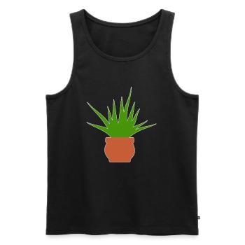 Aloe Vera Plant - Men's Premium Organic Tank Top - black - Front - AI Model Male 178 light (178cm)
