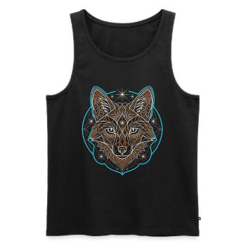 Geometric Fox Mandala Tattoo - Men's Premium Organic Tank Top - black - Front - Michal (187cm)
