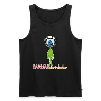 Kabeljau Alien Fisch Humor Geschenk für Angler - Männer Premium Bio Tank Top - Schwarz - Vorne - Michal (187cm)