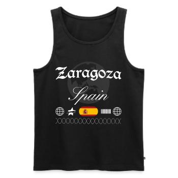 Zaragoza Spanien Streetwear Reise Souvenir - Männer Premium Bio Tank Top - Schwarz - Vorne - Michal (187cm)