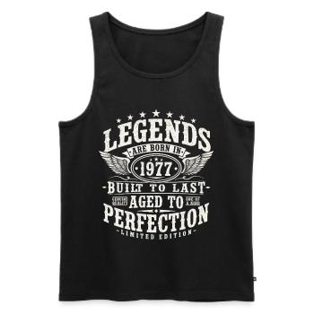 1977 Anniversaire vintage Born Legends - Débardeur bio Premium Homme - noir - Devant - Michal (187cm)