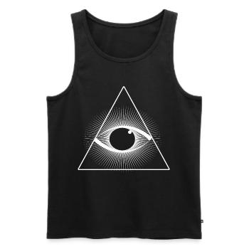 Allsehendes Auge im Dreieck - Männer Premium Bio Tank Top - Schwarz - Vorne - Michal (187cm)