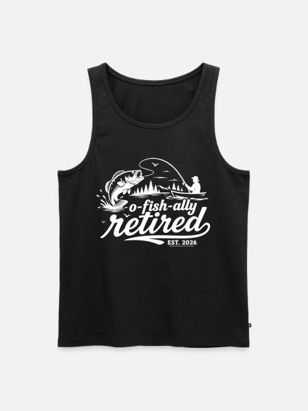 Officially retired 2026 | Humor Fishing - Men's Premium Organic Tank Top - black