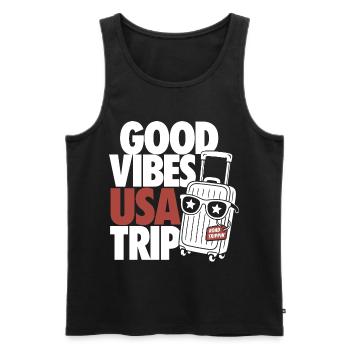 USA Road Trip Design - Männer Premium Bio Tank Top - Schwarz - Vorne - Michal (187cm)