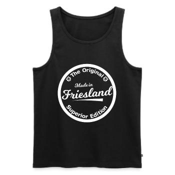 Insigne Friesland Édition supérieure - Débardeur bio Premium Homme - noir - Devant - Michal (187cm)