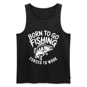 Geboren zum Angeln - Männer Premium Bio Tank Top - Schwarz - Vorne - Michal (187cm)