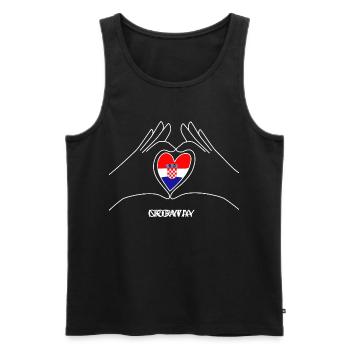Croatia Herz mit Kroatischer Flagge Kroatien Fan - Männer Premium Bio Tank Top - Schwarz - Vorne - Michal (187cm)