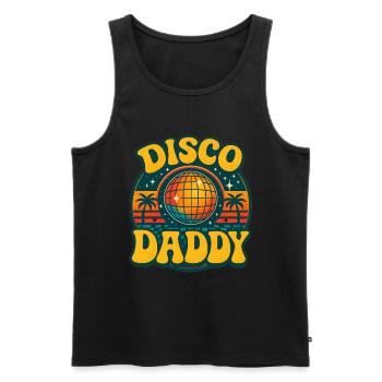 Vintage Disco Daddy Retro Dad - Men's Premium Organic Tank Top - black - Front - Michal (187cm)