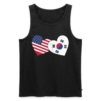 South Korea And US Flag American Korean - Men's Premium Organic Tank Top - black - Front - Michal (187cm)