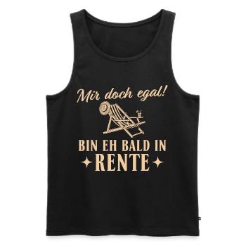 Ruhestand Liegestuhl Eh bald in Rente - Männer Premium Bio Tank Top - Schwarz - Vorne - Michal (187cm)