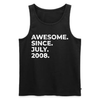 Seit Juli 2008 – Awesome Vintage Typo - Männer Premium Bio Tank Top - Schwarz - Vorne - Michal (187cm)