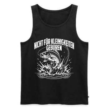 Angeln - nicht für Kleinigkeiten geboren - Männer Premium Bio Tank Top - Schwarz - Vorne - Michal (187cm)