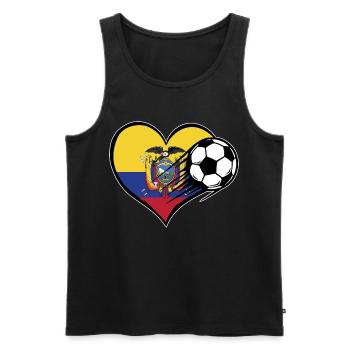 Ecuador Flagge Fußball mit Herz - Männer Premium Bio Tank Top - Schwarz - Vorne - Michal (187cm)