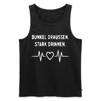 Dunkel draußen, Herz drin - Männer Premium Bio Tank Top - Schwarz - Vorne - Michal (187cm)