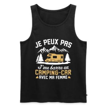 j'peux pas j'me barre en camping-car avec ma femme - Débardeur bio Premium Homme - noir - Devant - Michal (187cm)