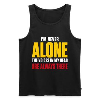 Ich bin nie allein Die Stimmen in meinem Kopf Humor-Zitat - Männer Premium Bio Tank Top - Schwarz - Vorne - Michal (187cm)