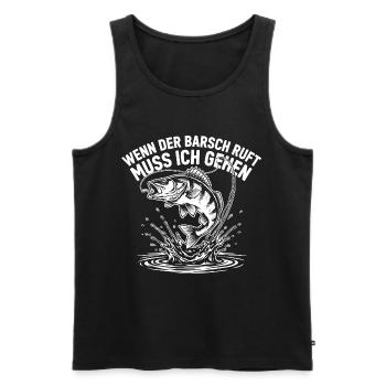 Barsch Angeln - Männer Premium Bio Tank Top - Schwarz - Vorne - Michal (187cm)