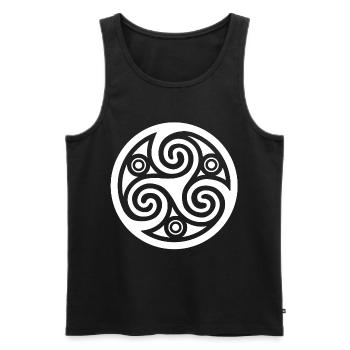 Keltischer Kreis und Spiral (weiß) - Männer Premium Bio Tank Top - Schwarz - Vorne - Michal (187cm)