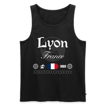 Lyon Frankreich Streetwear Reise Souvenir - Männer Premium Bio Tank Top - Schwarz - Vorne - Michal (187cm)
