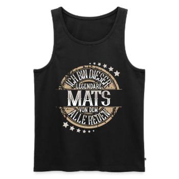 Mats - Männer Premium Bio Tank Top - Schwarz - Vorne - Michal (187cm)