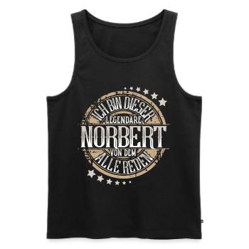 Norbert - Männer Premium Bio Tank Top - Schwarz - Vorne - Michal (187cm)