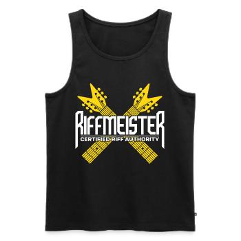 Riffmeister Crossed Guitars - Men's Premium Organic Tank Top - black - Front - Michal (187cm)