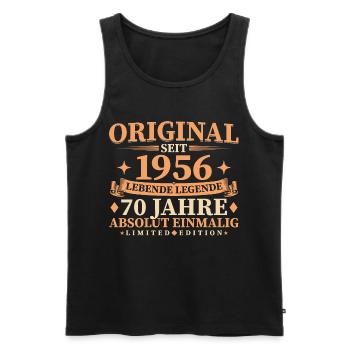 Original 1956 Jahrgang geboren 70. Geburtstag - Männer Premium Bio Tank Top - Schwarz - Vorne - Michal (187cm)