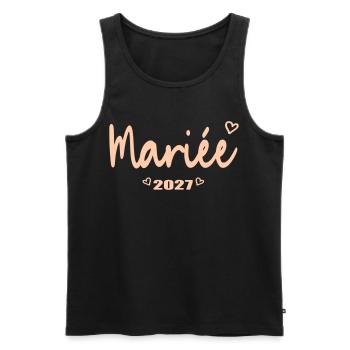 Mariée Française - Mariage 2027 - Débardeur bio Premium Homme - noir - Devant - Michal (187cm)
