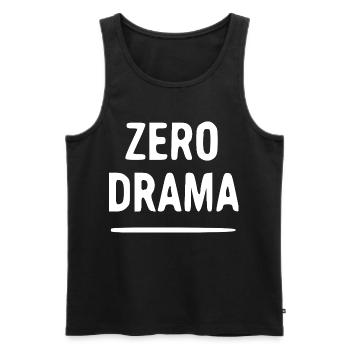 Zero Drama Typo Tee - Männer Premium Bio Tank Top - Schwarz - Vorne - Michal (187cm)