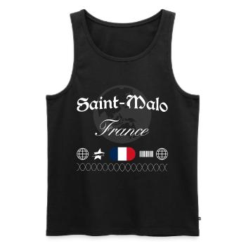 Saint-Malo Frankreich Streetwear Reise Souvenir - Männer Premium Bio Tank Top - Schwarz - Vorne - Michal (187cm)