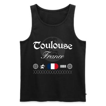 Toulouse Frankreich Streetwear Reise Souvenir - Männer Premium Bio Tank Top - Schwarz - Vorne - Michal (187cm)