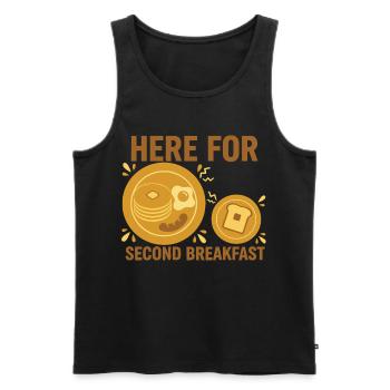 Frühstück lustiger Brunch hier für das zweite Frühstück - Männer Premium Bio Tank Top - Schwarz - Vorne - Michal (187cm)