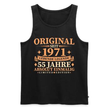Original 1971 Jahrgang geboren 55. Geburtstag - Männer Premium Bio Tank Top - Schwarz - Vorne - Michal (187cm)