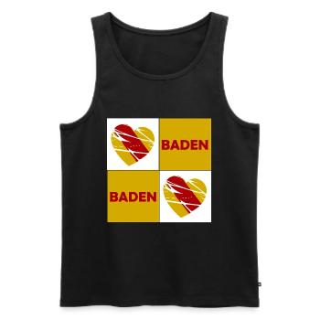 Baden Herz Quadrat - Männer Premium Bio Tank Top - Schwarz - Vorne - Michal (187cm)