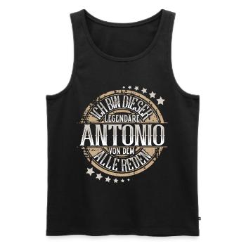 Antonio - Männer Premium Bio Tank Top - Schwarz - Vorne - Michal (187cm)