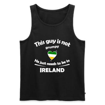 Irland Herzdesign Grumpy? Nicht nötig - Männer Premium Bio Tank Top - Schwarz - Vorne - Michal (187cm)