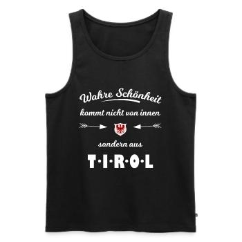 Tiroler Schönheit: Aus Tirol - Männer Premium Bio Tank Top - Schwarz - Vorne - Michal (187cm)