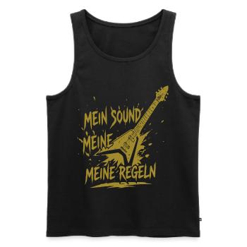 Meine Regeln Mein Sound - Männer Premium Bio Tank Top - Schwarz - Vorne - Michal (187cm)