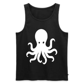 Minimalistische Oktopus-Silhouette - Männer Premium Bio Tank Top - Schwarz - Vorne - Michal (187cm)
