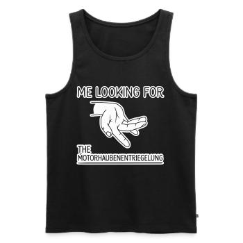 Me Looking For Motorhaubenentriegelung - Männer Premium Bio Tank Top - Schwarz - Vorne - Michal (187cm)