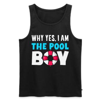 Lustige Schwimmer Sprüche & Schwimmverein Design - Männer Premium Bio Tank Top - Schwarz - Vorne - Michal (187cm)