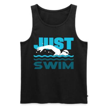 Lustige Schwimmer Sprüche & Schwimmverein Design - Männer Premium Bio Tank Top - Schwarz - Vorne - Michal (187cm)