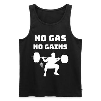 Kein Gas ohne Steigerungen Gewichtheber-Tee - Männer Premium Bio Tank Top - Schwarz - Vorne - Michal (187cm)