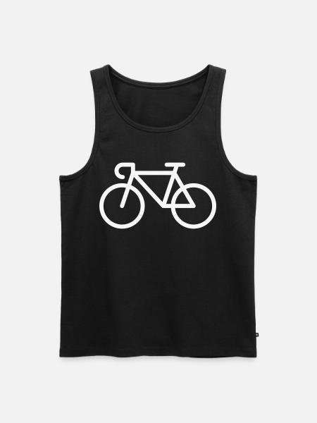Landevejscykel / Cykel / Cykel (Symbol / Ikon / Hvid) - Herre Premium økologisk tanktop - sort