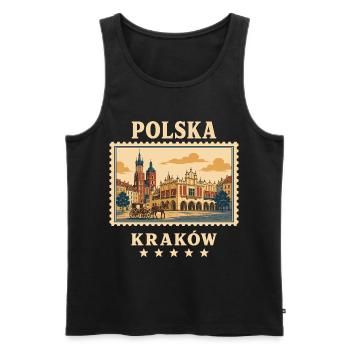 Polen Krakau Vintage Reisemarke - Männer Premium Bio Tank Top - Schwarz - Vorne - Michal (187cm)