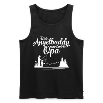 Angeln mit Opa - Männer Premium Bio Tank Top - Schwarz - Vorne - Michal (187cm)
