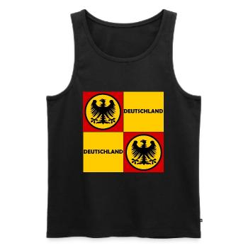 Deutschland Quadrat Wappen - Männer Premium Bio Tank Top - Schwarz - Vorne - Michal (187cm)